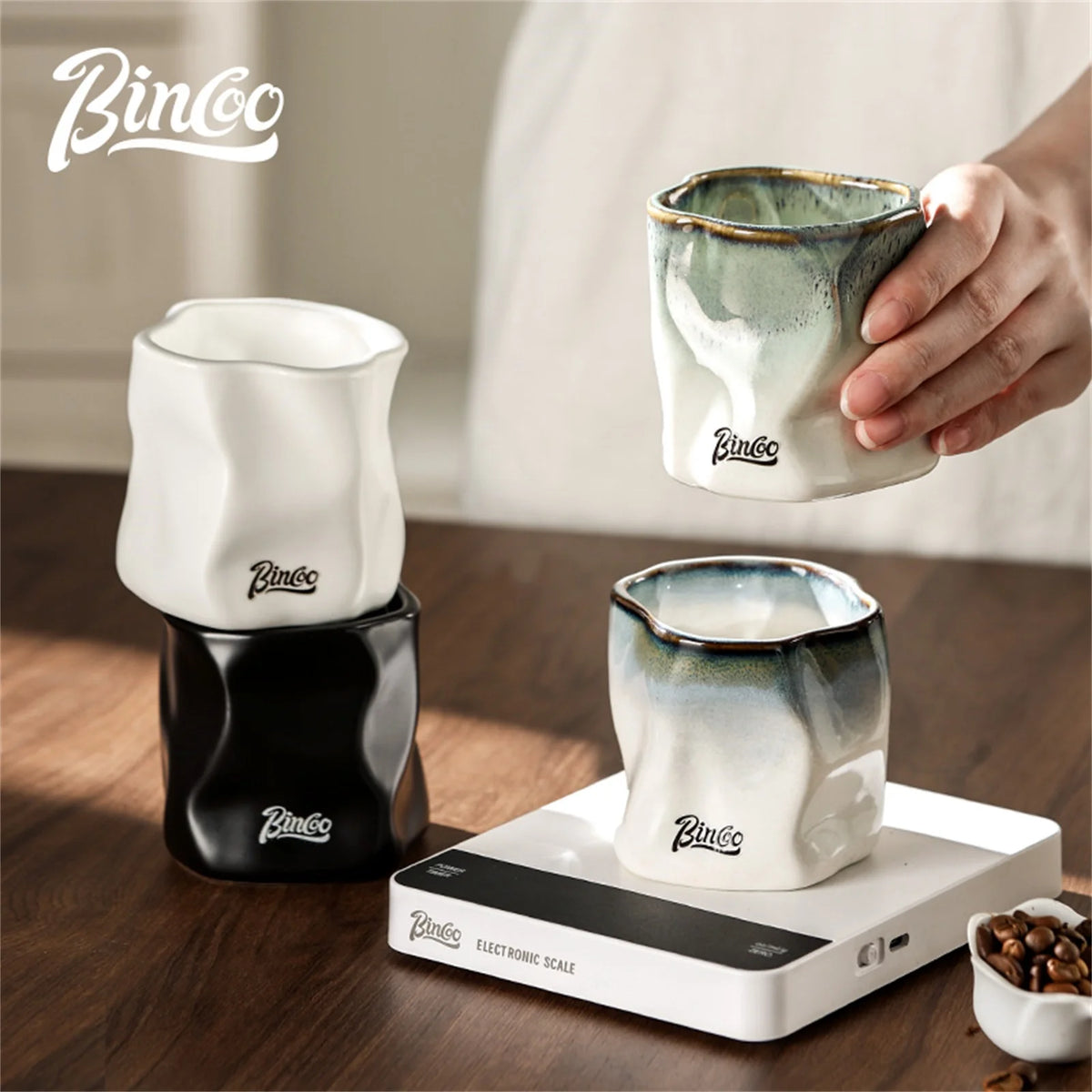 BINCOO Ceramic Reusable Coffee Dripper Cone Filter Cup Ceramic Coffee Dripper Qst