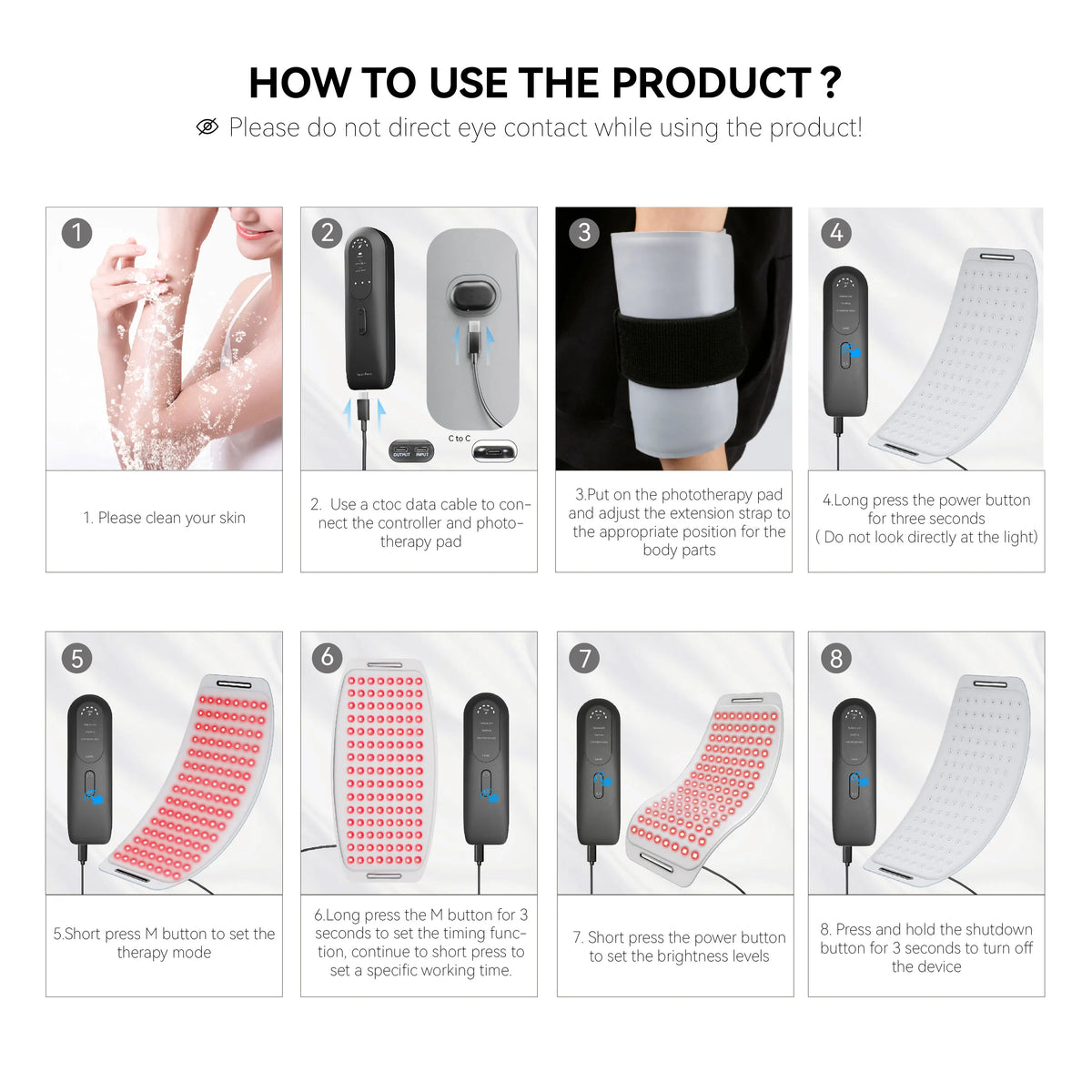 Hello Face L120 LED Red & Infrared Light Therapy Belt 660nm 850nm LED Light Therapy Belt Qst