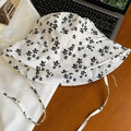 Floral Double-Sided Bucket Hat – Foldable Wide Brim Sun Hat Bucket Hat Qme White