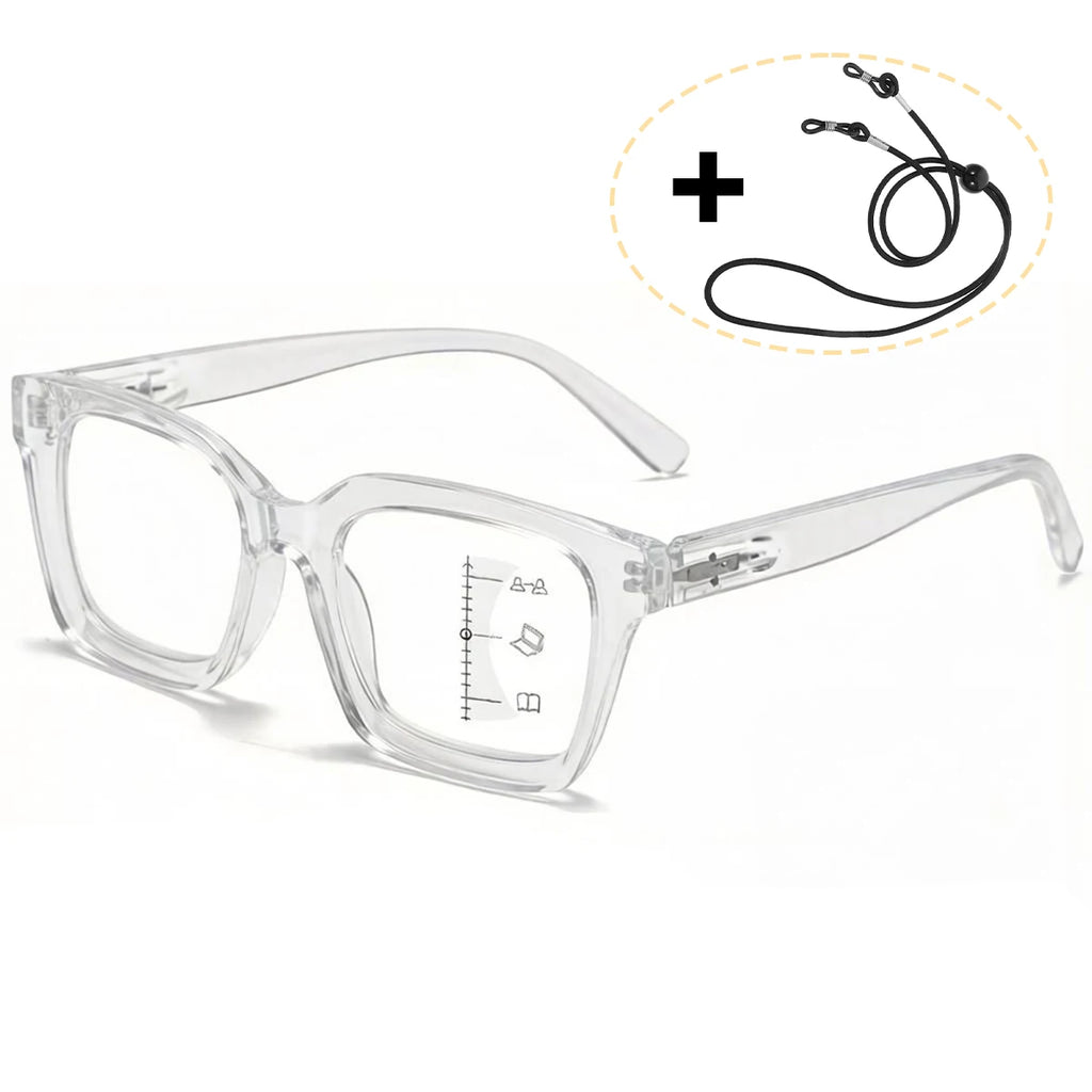 VOPHA Multifocal Progressive Reading Glasses | Blue Light Block Progressive Reading Glasses Qst Strength 1.5 Transparent
