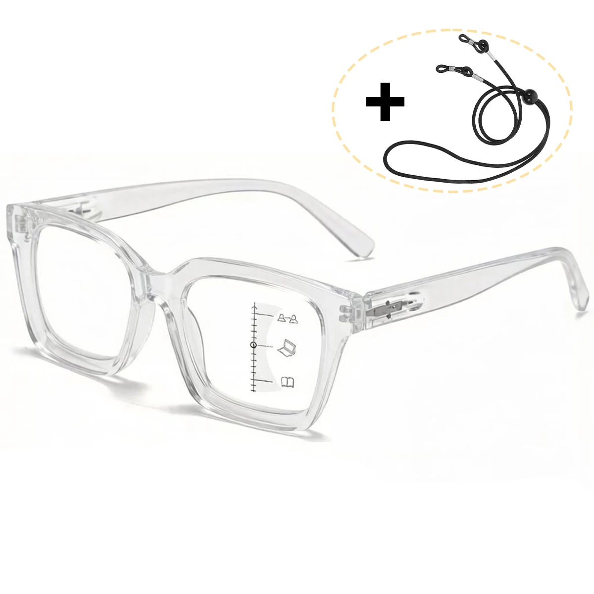 VOPHA Multifocal Progressive Reading Glasses | Blue Light Block Progressive Reading Glasses Qst Strength 1.5 Transparent