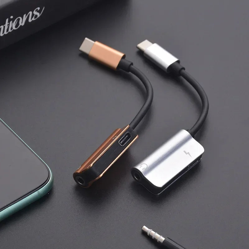 USB-C to 3.5mm DAC Audio Adapter | Type-C AUX Jack Converter USB-C Audio Adapter Qme Gold 5pcs