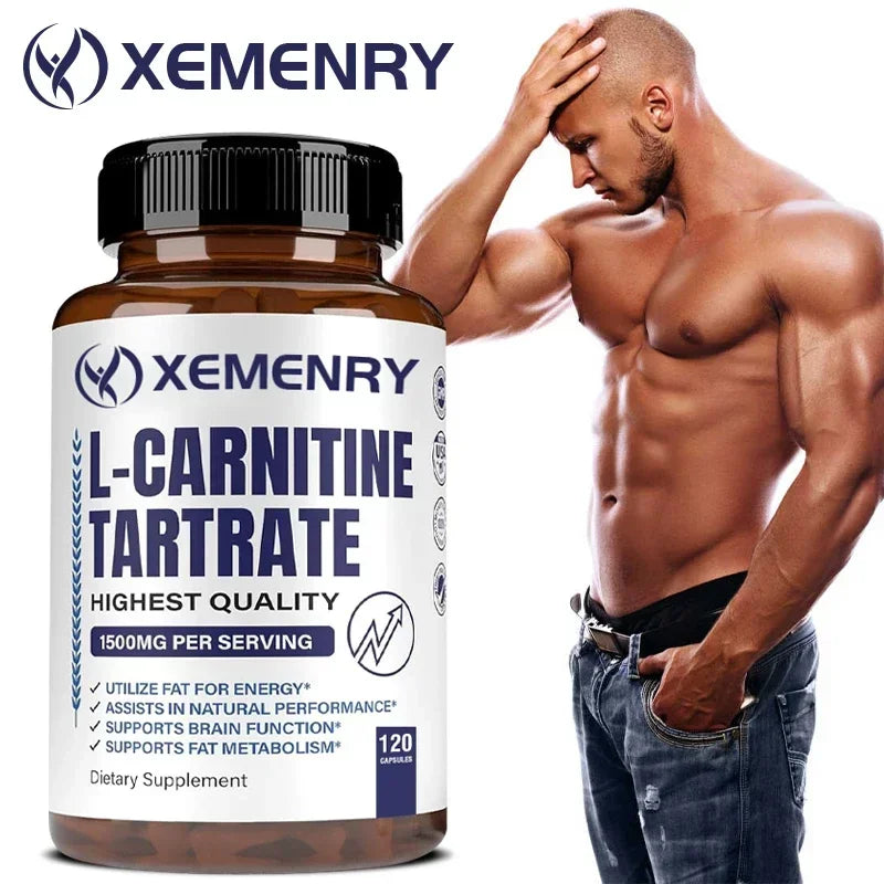 Xemenry L-Carnitine Tartrate 1500mg Capsules | Energy & Metabolism L-Carnitine Supplement Qst