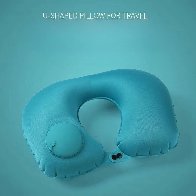 U-Shaped Inflatable Travel Neck Pillow – Portable & Compact Inflatable Travel Pillow Qme