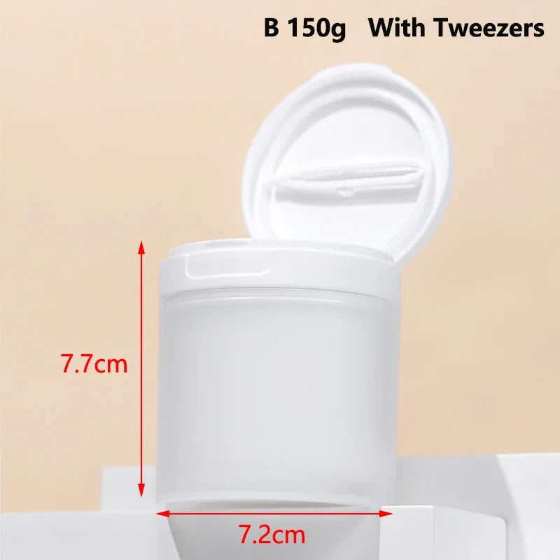 Refillable Travel Cream Jar with Spoon & Tweezers | Empty Pot Travel Cosmetic Jar Qme 150g B