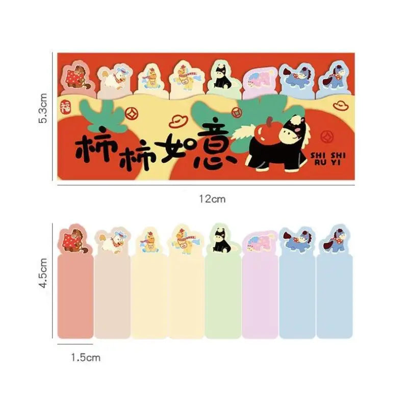 Cute Pony Cartoon Index Sticky Notes – Tearable Paper Tabs Cartoon Sticky Notes Qme
