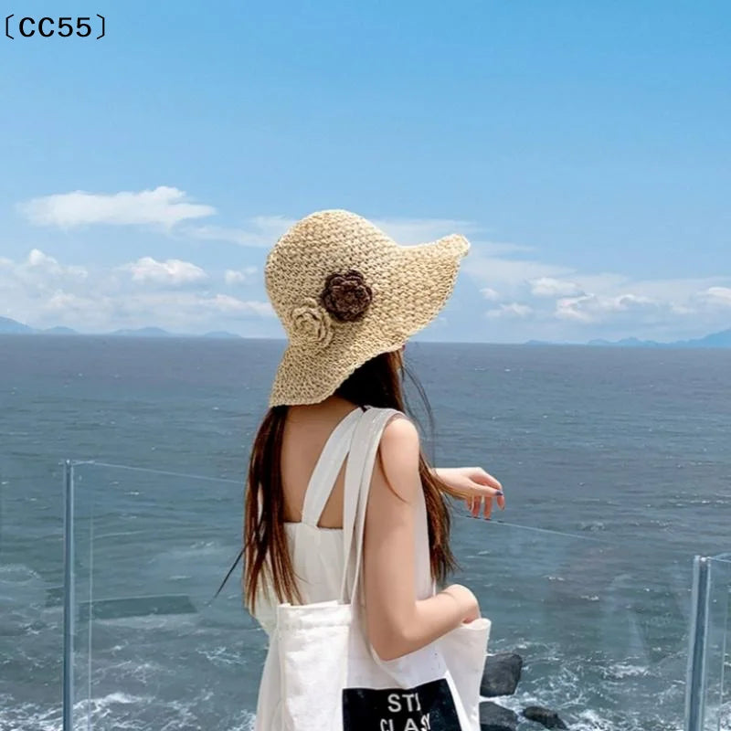 Women's Foldable Wide Brim Straw Sun Hat – UV Protection Straw Sun Hat Qst