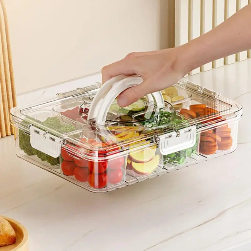 8-Grid Divided Snack Box with Lid – Fridge & Party Organizer Food Storage Container Qst Default Title