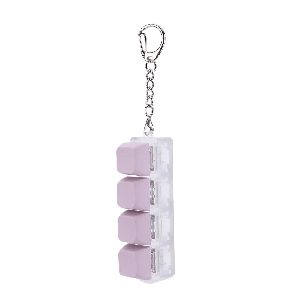 4-Key Keycap Fidget Clicker Cube Keychain Toy – 9 Colors Fidget Clicker Toy Qme Purple