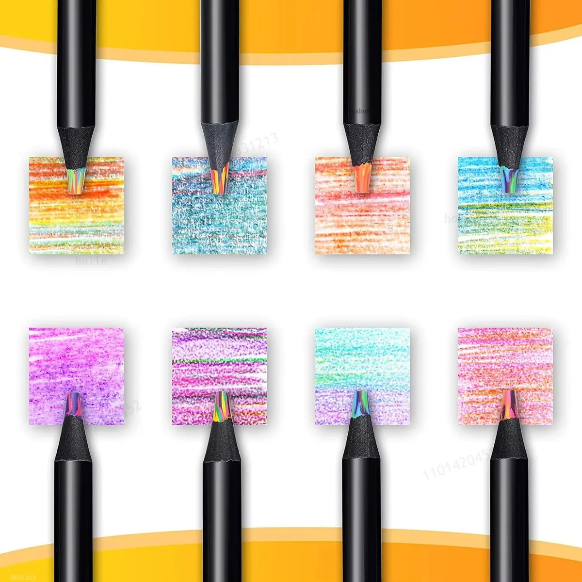 Rainbow Gradient Pencils 8 & 16 Pack – No-Dust, Dreamy Colors Colored Pencil Set Qme