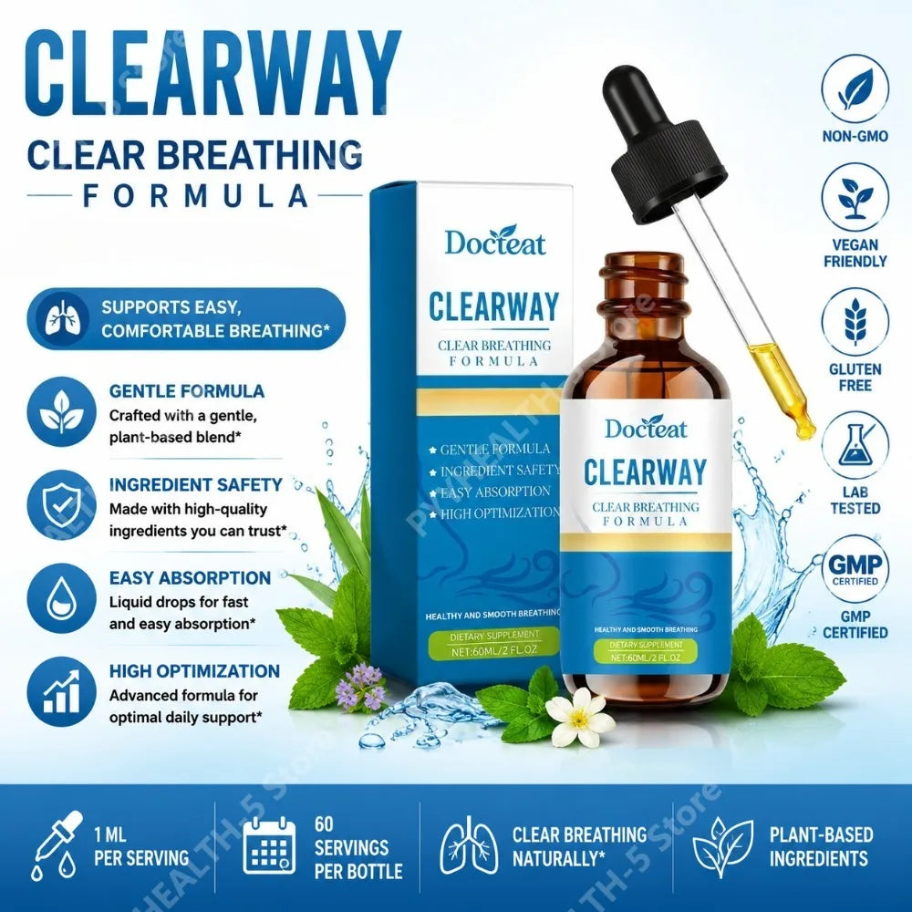 Docteat Clear Breathing Body Care Drops 60ml Herbal Formula Herbal Supplement Drops Qst