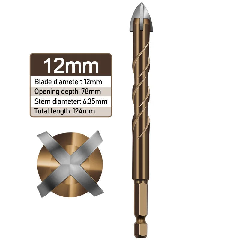 Tungsten Carbide Hex Drill Bit Set – Tile, Glass & Masonry Masonry Drill Bit Set Qme Concrete Bit 12mm