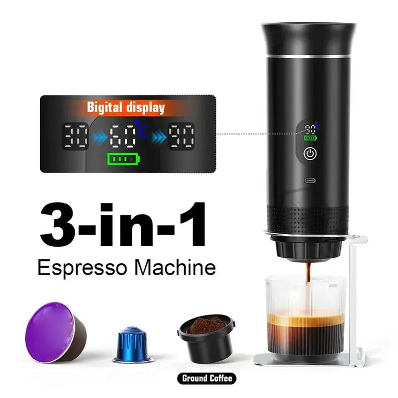 MiLESEEY B15C Portable Capsule Espresso Machine Digital Display Portable Espresso Machine Qst