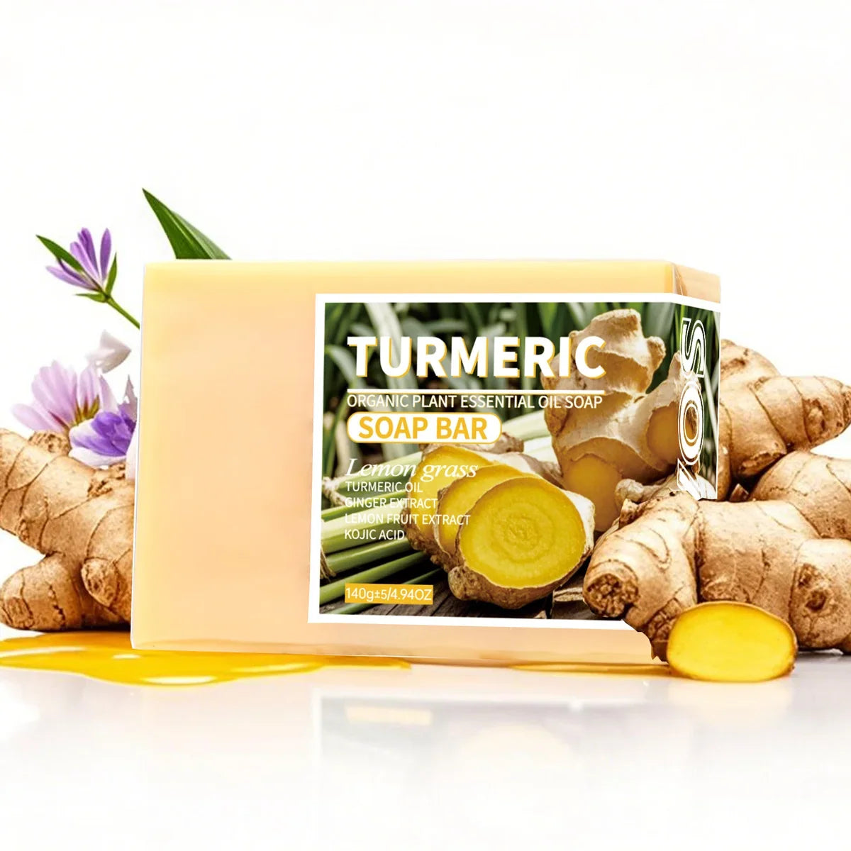 Turmeric & Lemon Essential Oil Handmade Soap – Face & Body Handmade Soap Bar Qme