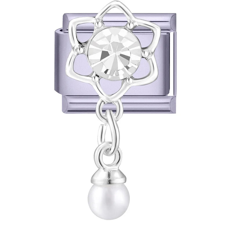 Zircon Butterfly Moon Stars Bow Italian Charm Links – Purple Italian Charm Links Qme Style 25