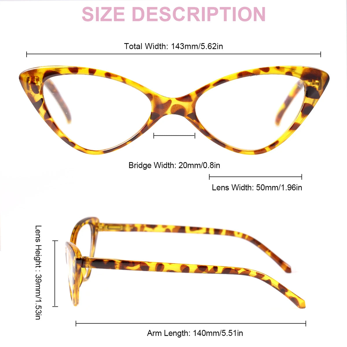 VOPHA Cat Eye Reading Glasses Women +1.0–+3.0 | Blue Light Cat Eye Reading Glasses Qst