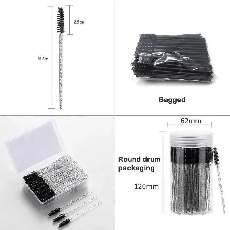 Disposable Mascara Wands & Eyebrow Spoolie Brushes 50Pcs Makeup Brush Set Qme