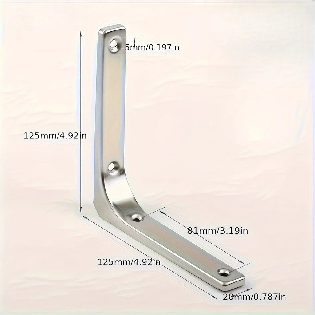 Heavy Duty Stainless Steel L-Shape Floating Shelf Brackets Shelf Brackets Qme