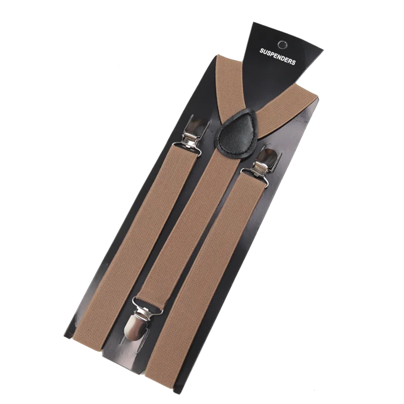 Unisex Elastic Leather Suspenders Braces – 26 Colors
