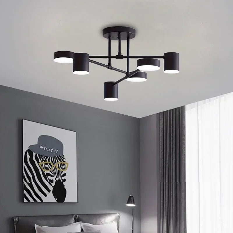 Modern Black Ceiling Chandelier Multi-Head Metal Light Fixture Ceiling Chandelier Qme