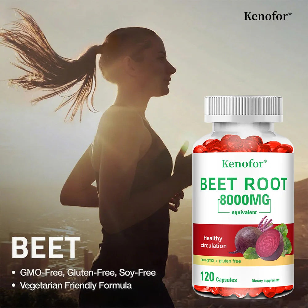 Beetroot Extract Capsules with Black Pepper | Energy & Endurance Herbal Supplement Capsules Qst