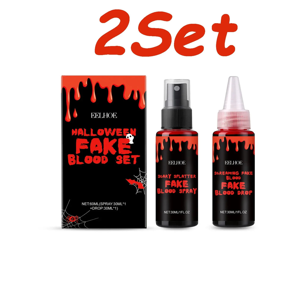 Halloween Fake Blood Kit – Realistic Special Effects Makeup Special Effects Makeup Qme 2 Sets