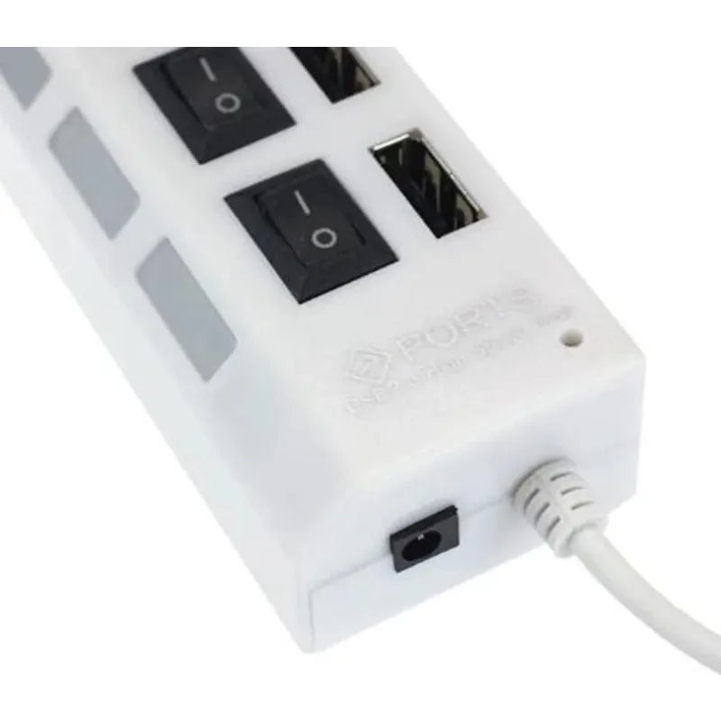 USB 2.0 Hub Splitter 4 & 7 Port with Switch for Laptop & PC USB Hub Splitter Qme