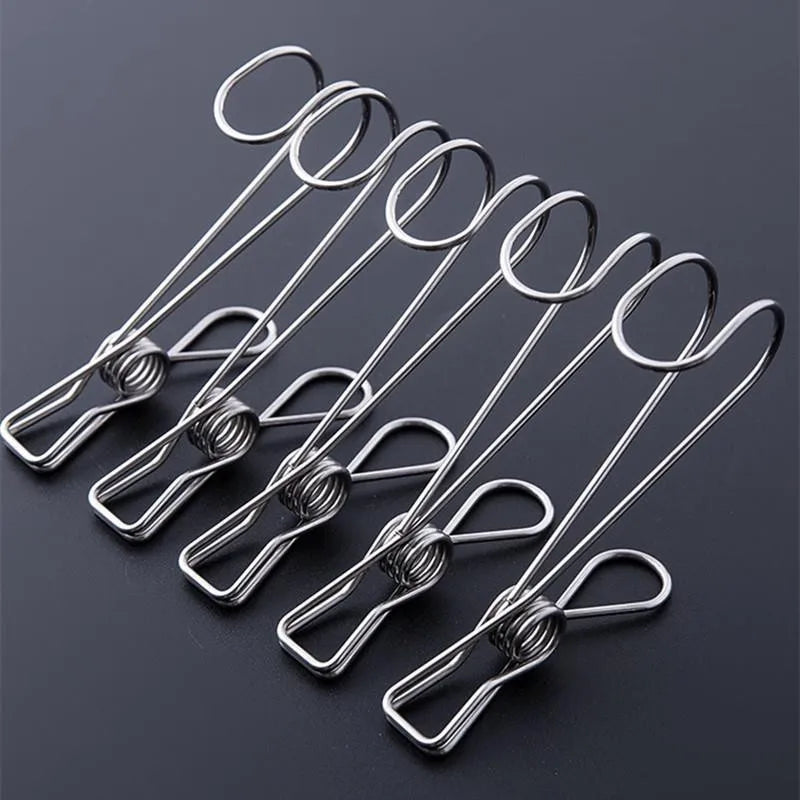 Long Tail Metal Hanging Clothes Clip Hooks – 10 Pack Clothes Clip Hooks Qme