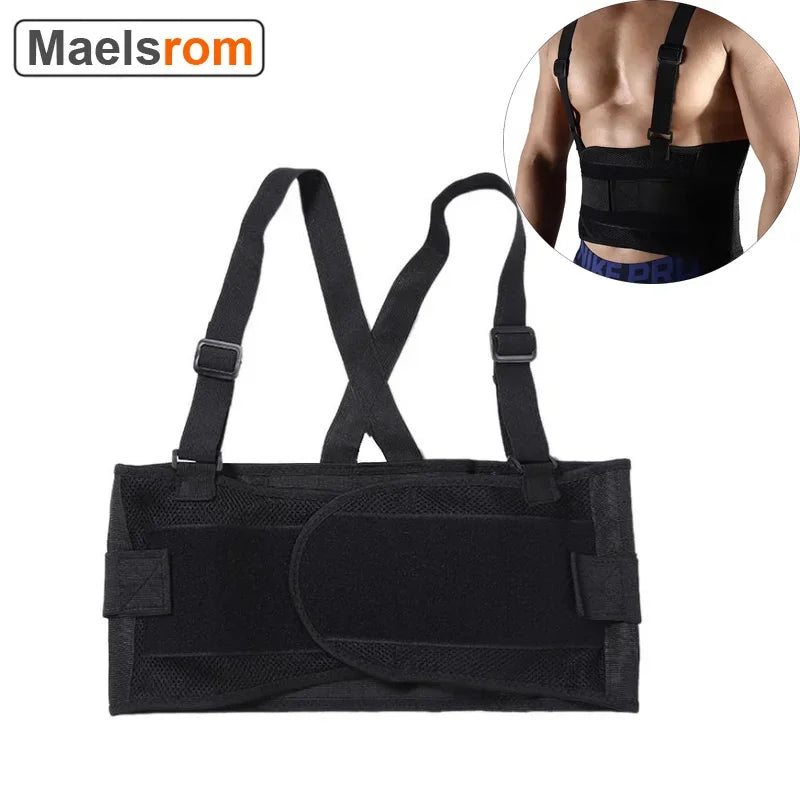 Heavy-Duty Weightlifting Belt – Lumbar Support & Suspenders Weightlifting Support Belt Qst