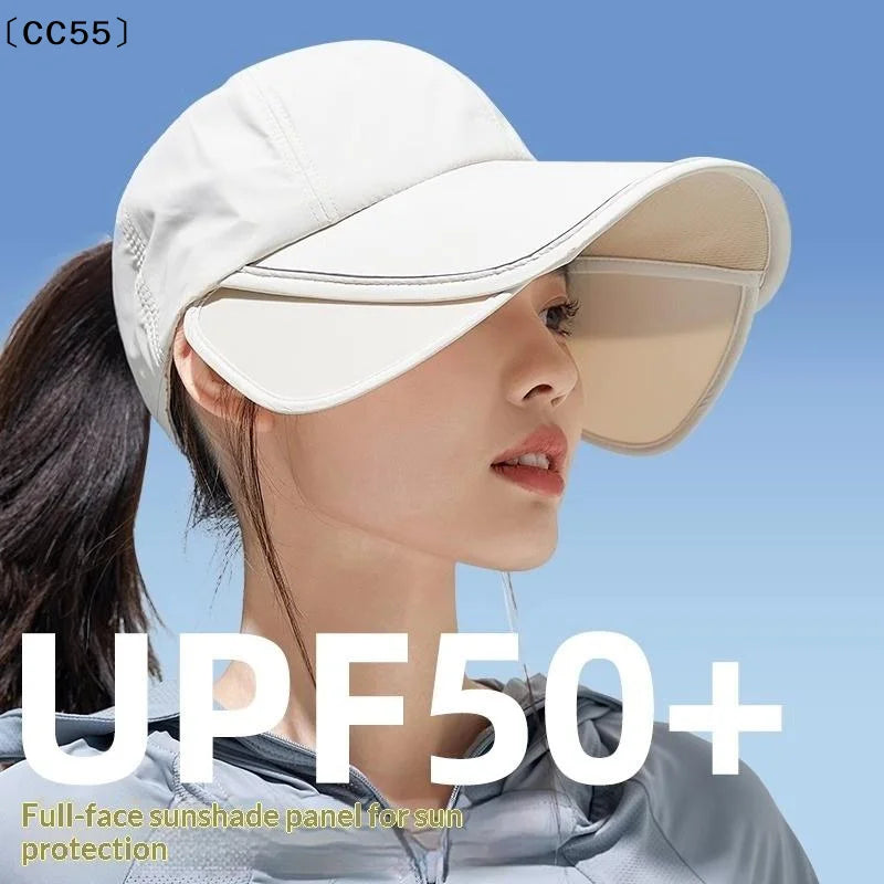 Women's Wide Brim Ponytail Sun Hat – Lightweight UV Cap Wide Brim Sun Hat Qst