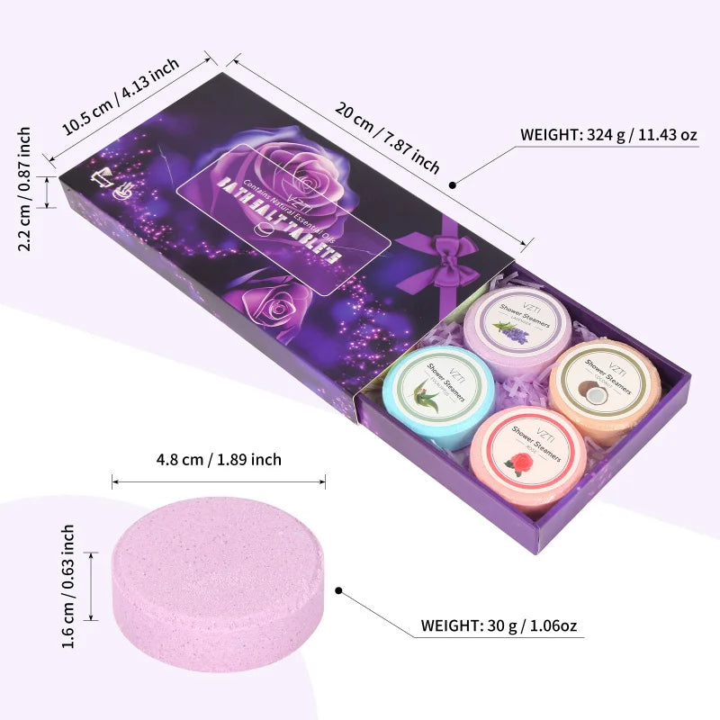 Aromatherapy Bath Salt Tablets 8×30g – Essential Oil Soak Gift Bath Soak Tablets Qst