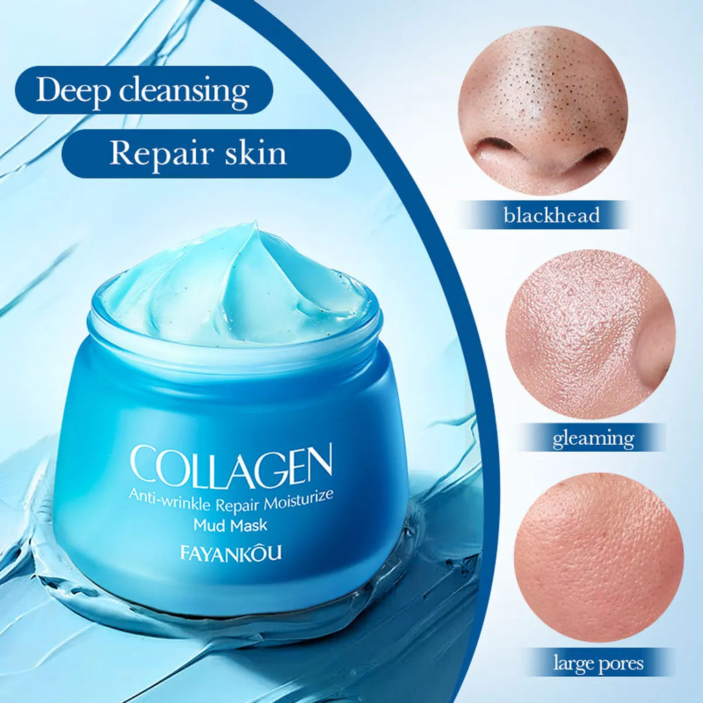 Collagen Mud Mask – Deep Cleansing Anti-Wrinkle Face Mask Collagen Face Mask Qme