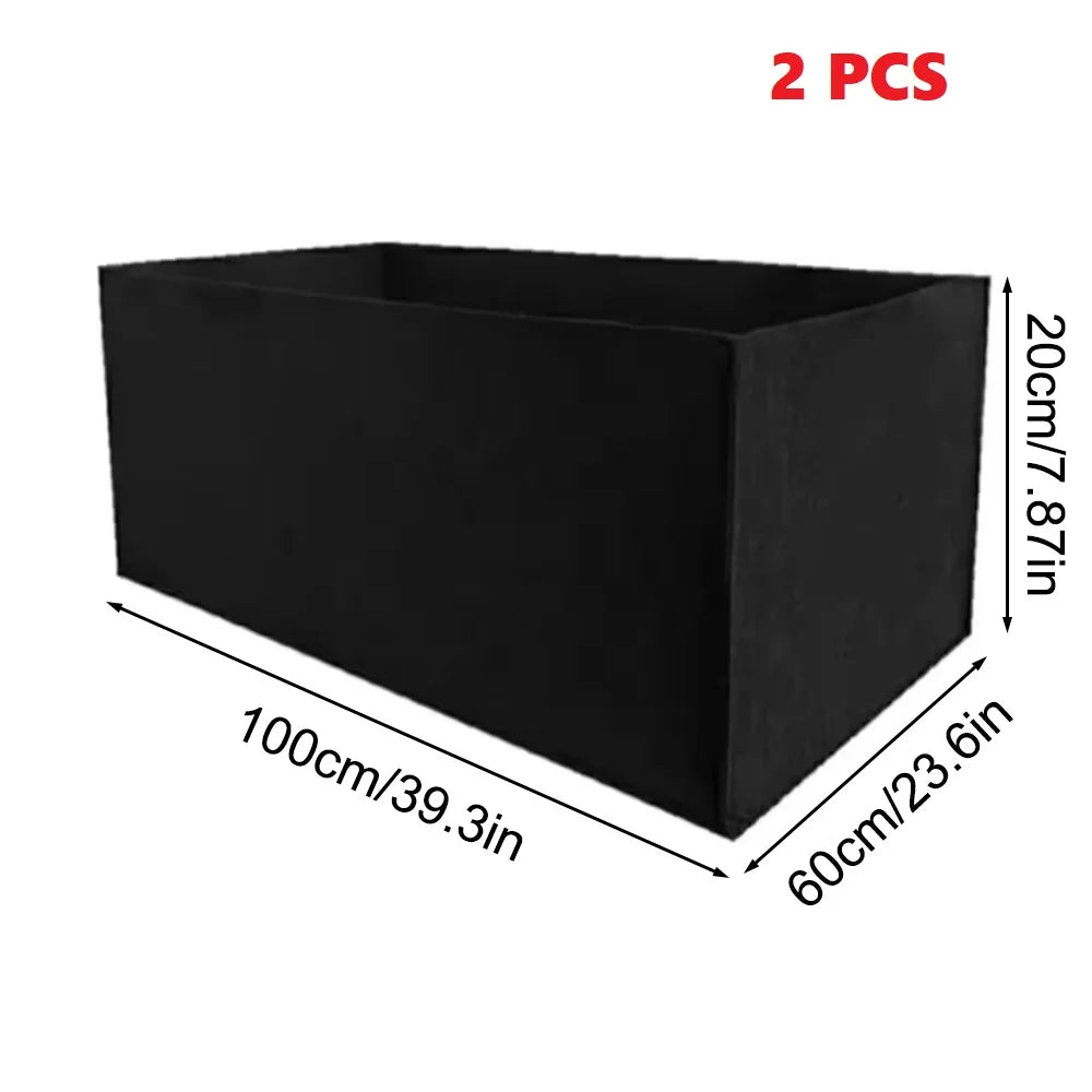 Square Felt Grow Bag | Non-Woven Breathable Plant Growth Bucket Felt Grow Bag Qme 2PCS 100x60x20cm