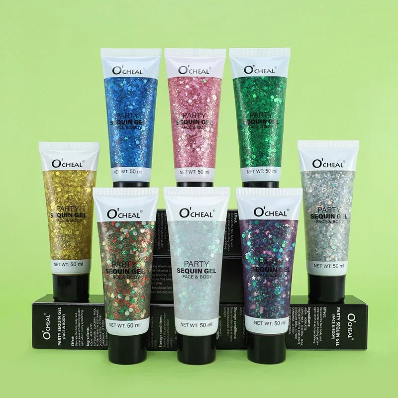 Party Sequin Gel – Waterproof Glitter Makeup for Costumes Glitter Makeup Gel Qme