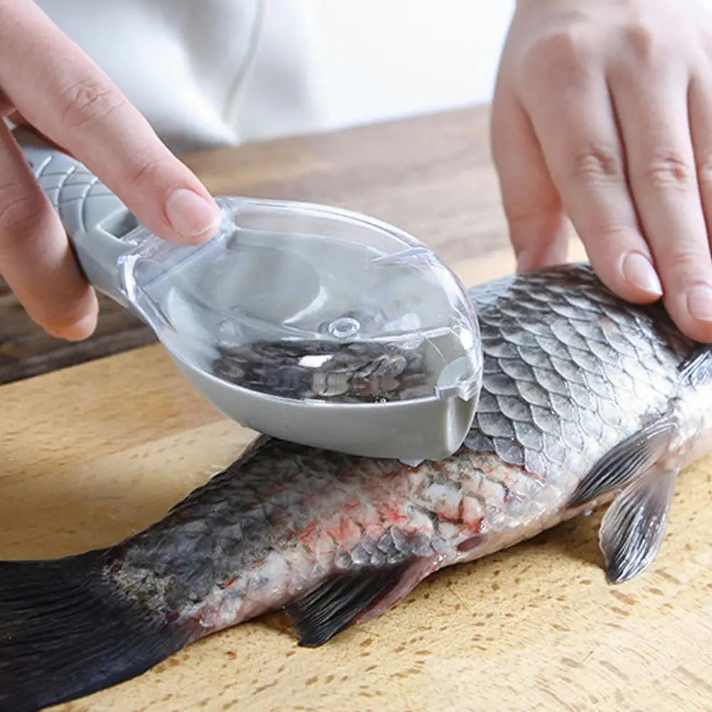 Fish Scale Scraper Brush with Quick-Release Knife Fish Scaler Tool Qme