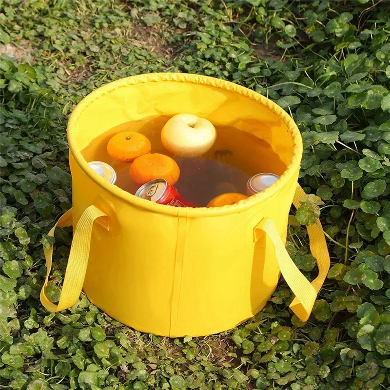 Collapsible 5 Gallon Bucket with Handle | Portable Outdoor Collapsible Outdoor Bucket Qme