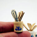 Miniature Dollhouse Wooden Kitchen Tools Set – Spatula & Fork Dollhouse Accessory Set Qme A