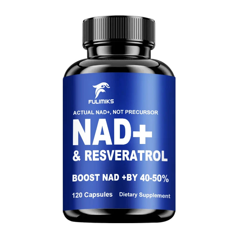 Fulimiks NAD+ Resveratrol Capsules with TMG & Vitamin B | 60/120ct NAD+ Supplement Capsules Qst 120pcs - 1 BOX Trial