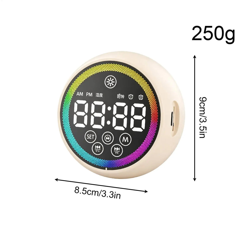 Digital LED Alarm Clock with Loud Speaker & RGB Night Light Digital Alarm Clock Qme