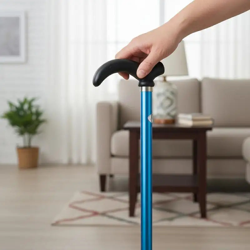 Adjustable 2-Section Aluminum Walking Stick – Anti-Skid Cane Adjustable Walking Cane Qme