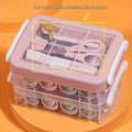Transparent Sewing Box Organizer – Needle & Thread Storage Sewing Storage Box Qme pink