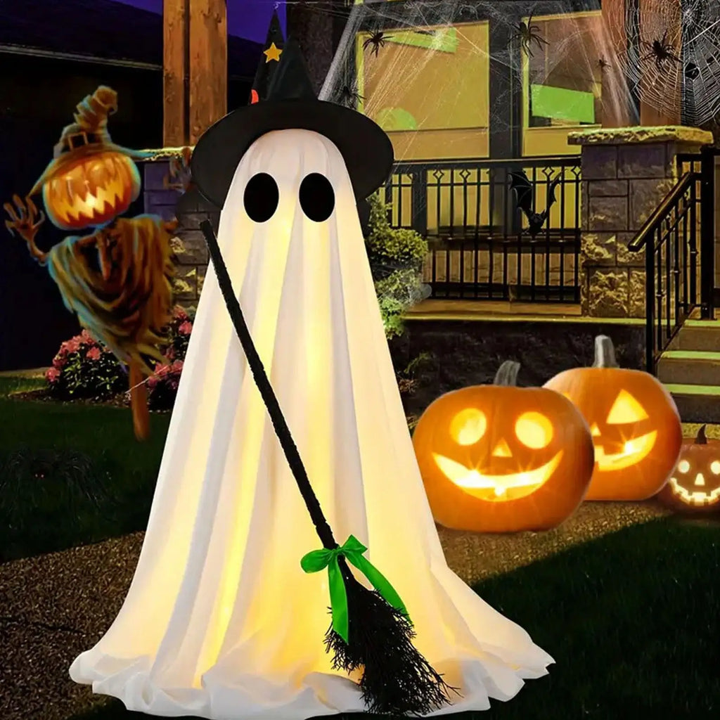 Halloween Standing Light-Up Ghost Decoration | 57" Glowing Halloween Decoration Qme