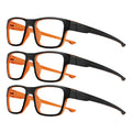 3-Pack Blue Light Blocking Reading Glasses Orange Lens +1–+3 Reading Glasses Qst 150 Orange