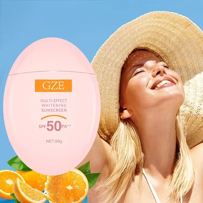 GZE Mineral Sunscreen SPF50 Broad Spectrum UVA UVB Face & Neck Mineral Sunscreen Lotion Qme
