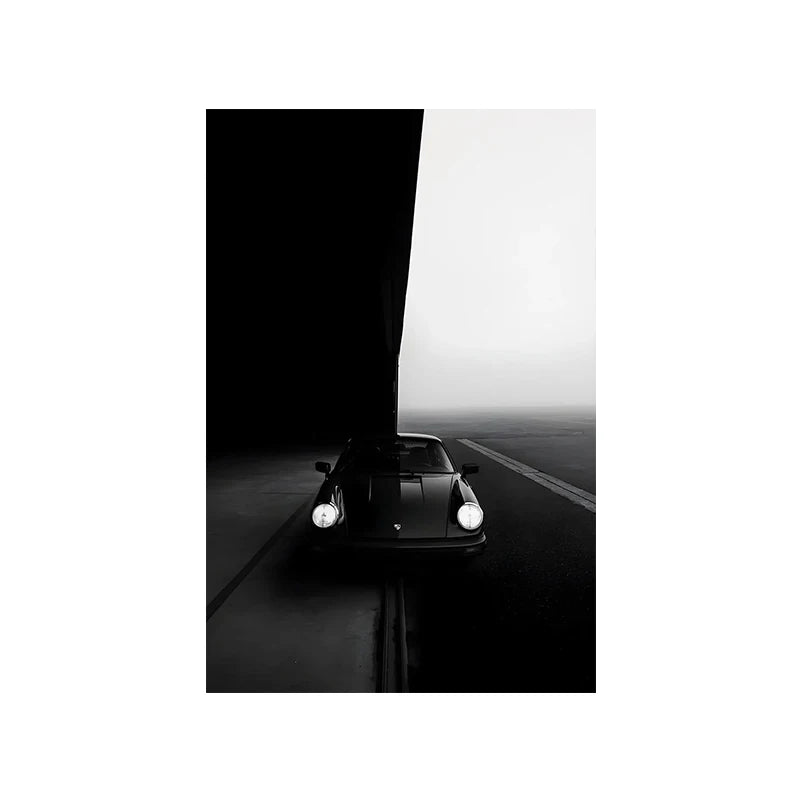 Vintage 911 Sports Car Canvas Print – Black & White Wall Art Canvas Wall Art Qst Z2160 40x50cm Unframed