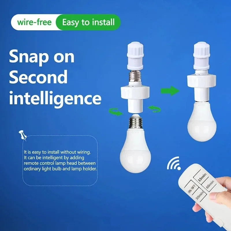 E27 Wireless Remote Smart Timer Lamp Holder 110V 220V | Qme Smart Timer Switch Qme