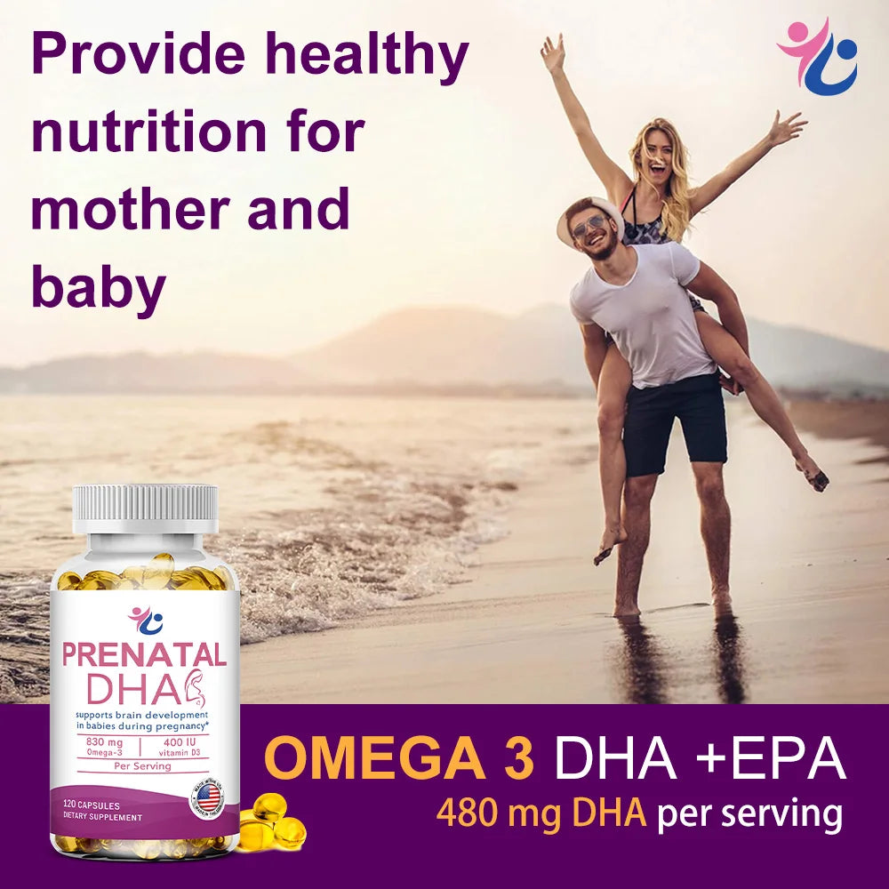 Prenatal Omega-3 DHA EPA & Vitamin D3 Capsules | Fearathe Prenatal Supplement Qst