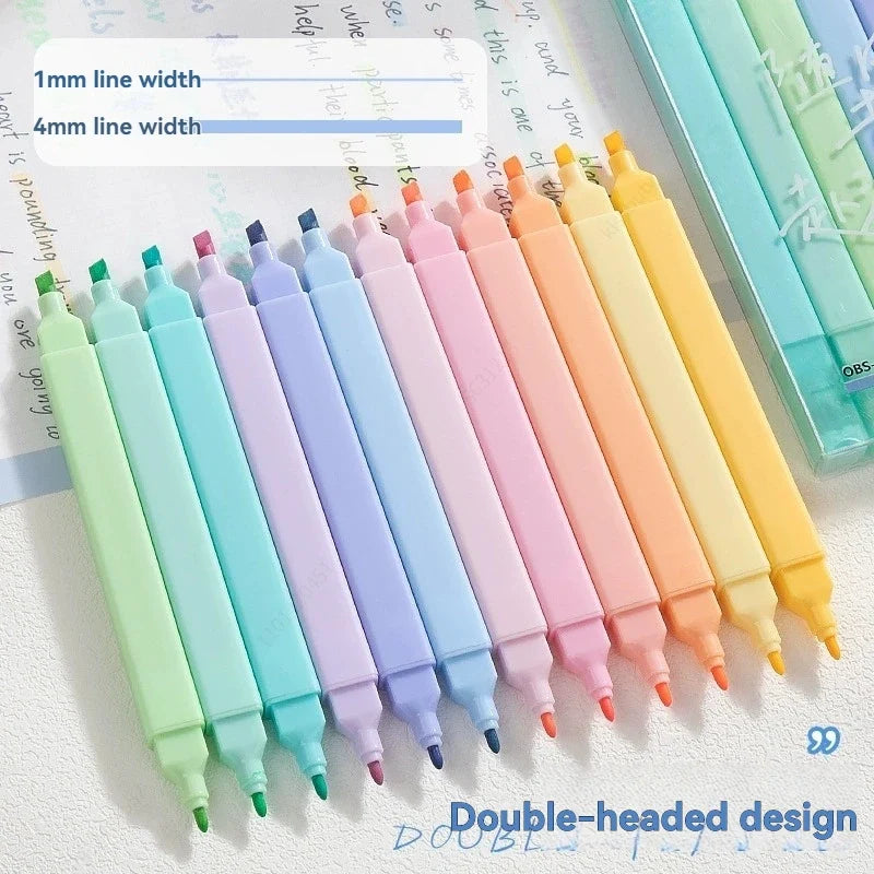 Dual Tip Highlighters 12 Colors – No Bleed Bible Pens Highlighter Marker Set Qme 12 colors