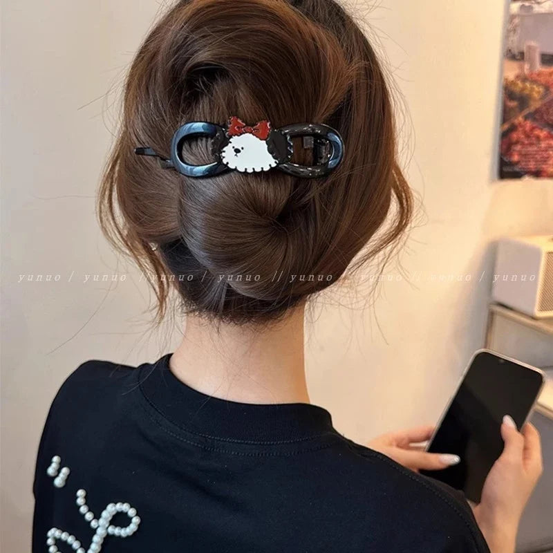 Hello Kitty Cartoon Hair Clips – Cute Acrylic Accessories Cartoon Hair Clips Qme