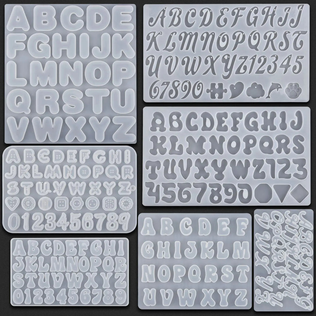 Alphabet Number Silicone Mold – Epoxy Resin DIY Keychain Resin Silicone Mold Qme